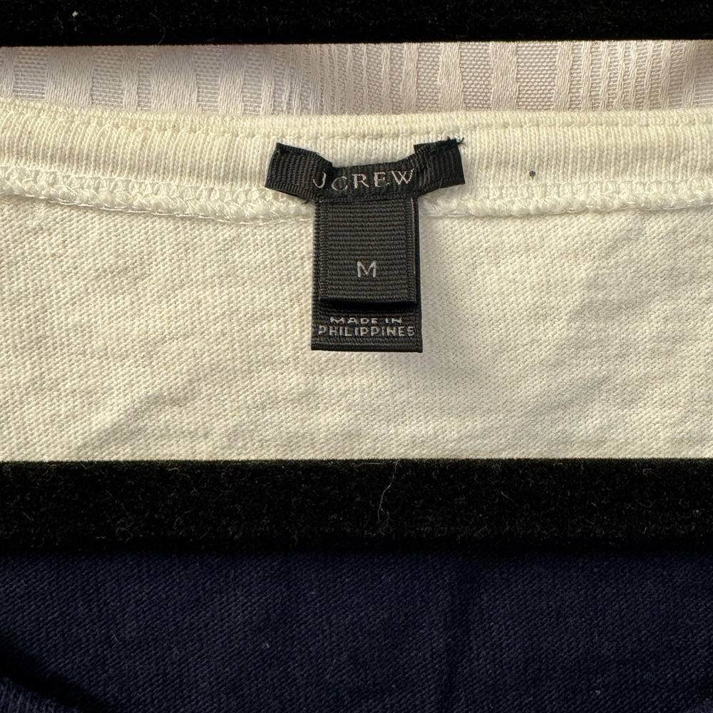 J. Crew Cream and Blue Sleeveless Crop Tank Top - Picture 3 of 3